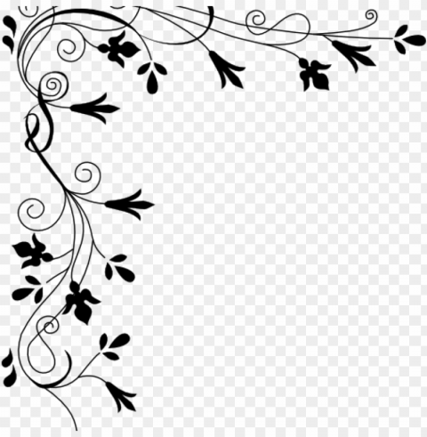 corner page borders corner page borders decorative - floral page border Isolated PNG Element with Clear Transparency