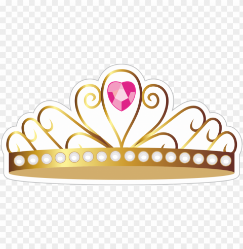 coroa de princesa com pedra rosa - topo de bolo coroa PNG transparent design