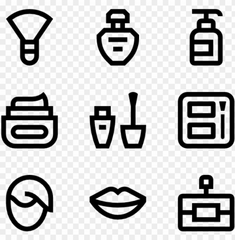 cosmetics icons - hand drawn icons PNG clipart with transparency