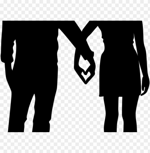 couple clipart heart - couple holding hands silhouette Isolated Character in Clear Background PNG