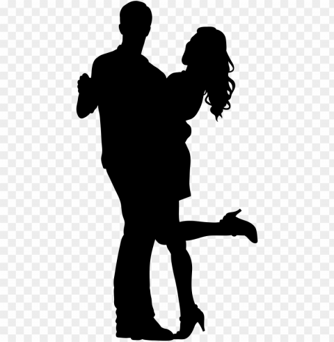 couple dancing silhouette Isolated Artwork on HighQuality Transparent PNG