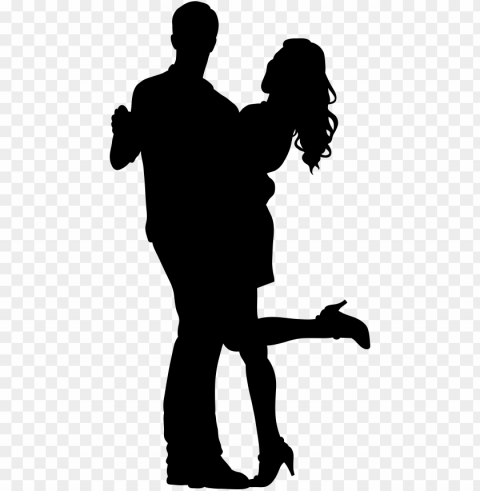 Couple Dancing Silhouette Isolated Artwork On HighQuality Transparent PNG