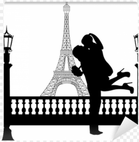 couple in love with flowers in front of eiffel tower - silhouette of couple kissing in paris PNG images with alpha transparency wide selection