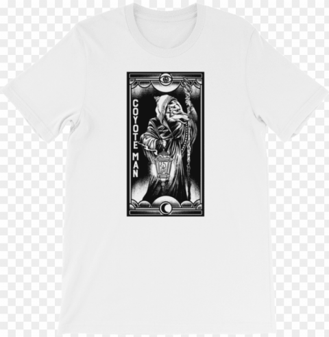 coyote man tarot card unisex t-shirt - t shirt mobile legends black and white High-resolution transparent PNG images comprehensive assortment