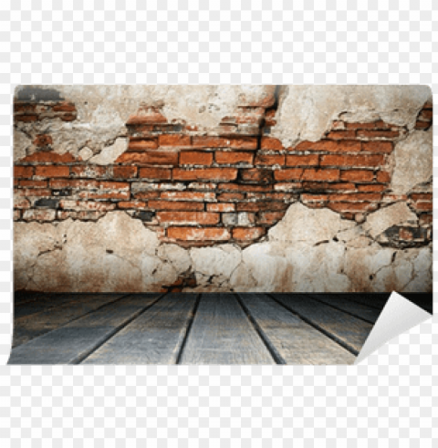 cracked plaster of old brick wall wall mural pixers - wall PNG Image with Clear Background Isolated