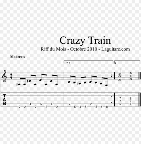 crazy train par benjamin sertelon - sheet music PNG Image with Isolated Graphic Element