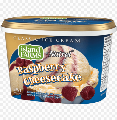 creamy cheesecake ice cream swirled with raspberry - island farms Isolated Graphic with Clear Background PNG