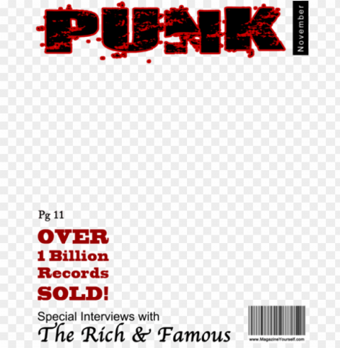 create a fake punk magazine cover - magazine covers PNG transparent backgrounds