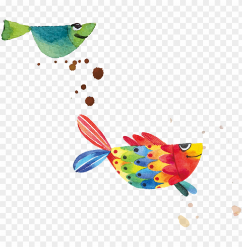 creative color cartoon fish 24802337 - jesspad u-shape travel pillow watercollor smiling fish PNG files with no backdrop wide compilation