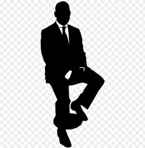 creative davejamessoft - man in suit silhouette Transparent background PNG stock