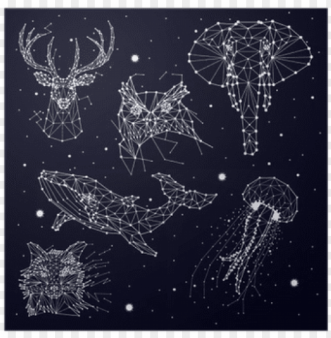 creative vector deer dots stars Isolated Illustration in Transparent PNG