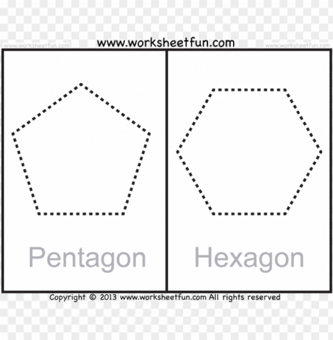 crescent shape tracing worksheets - pentagon and hexagon shape Transparent PNG graphics complete archive