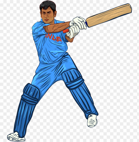 Cricket File - Indian Cricket Players Isolated Artwork In HighResolution Transparent PNG