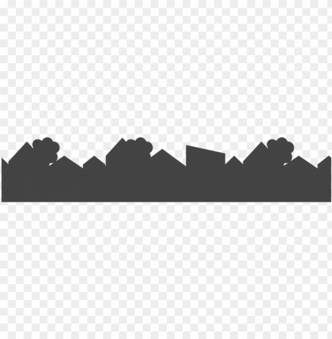 cropped header grey houses - silhouette PNG Isolated Design Element with Clarity