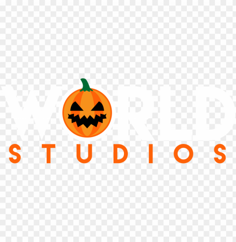cropped world studios logo spooky white 8000px - jack-o'-lanter High-quality transparent PNG images