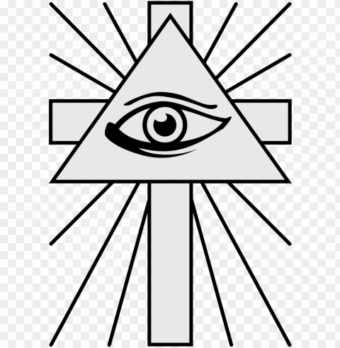 cross with all seeing eye PNG Image with Transparent Cutout