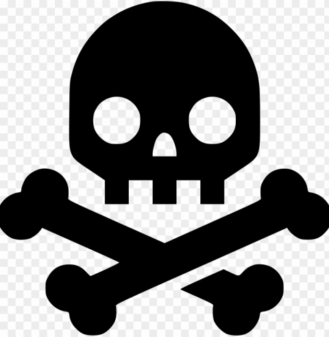 crossbones skeleton death svg icon free - death icon sv Clear Background PNG Isolated Design Element