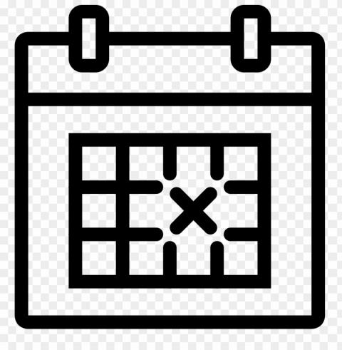 crossed out date on calendar PNG Image Isolated on Clear Backdrop