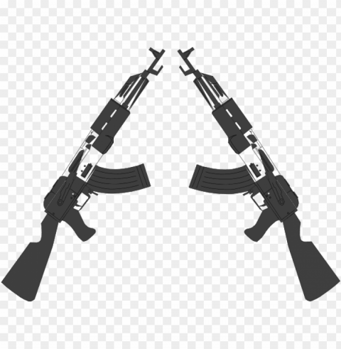 crossed rifles - guns crossed transparent background Isolated Element on HighQuality PNG