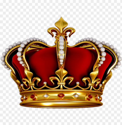 crown king queen kingcrown - red crown ki Isolated Element on Transparent PNG