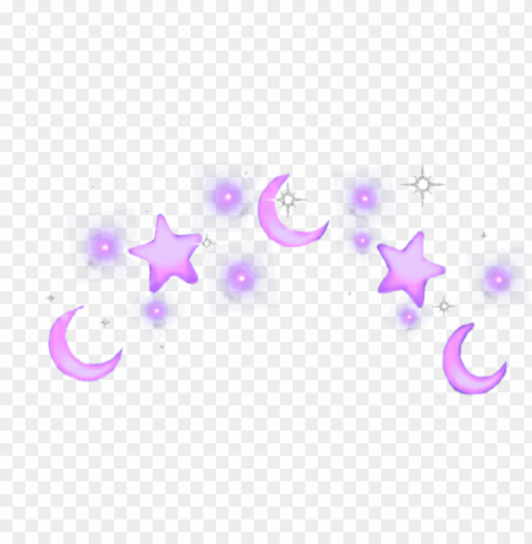 crown splash moon purple stars tumblr - transparent yellow aesthetic PNG Isolated Illustration with Clear Background