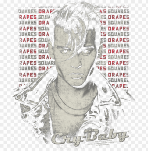 cry baby drapes and squares juniors tank - poster Clear Background PNG Isolation