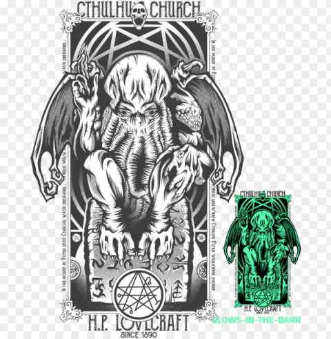 cthulhu church by fearcheck - necronomicon gate pendant - occult symbol necklace Isolated Artwork on Clear Background PNG