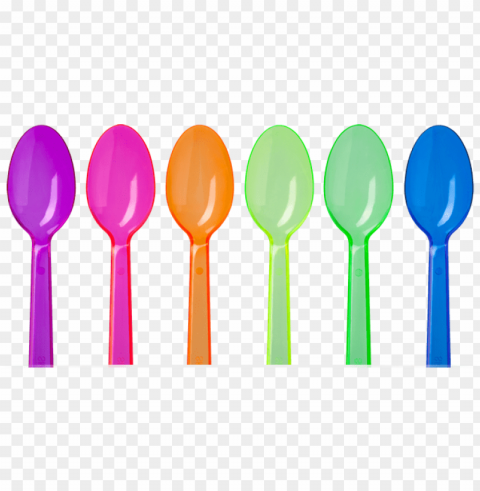 cucharas de plast de colores Transparent PNG vectors