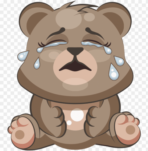 cuddlebug teddy bear emoji stickers messages sticker - crying bear emoji PNG images with no watermark