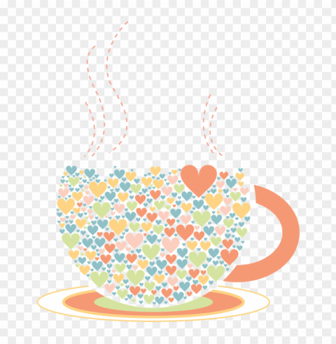 Cup Hearts Drawing Isolated Object With Transparent Background In PNG