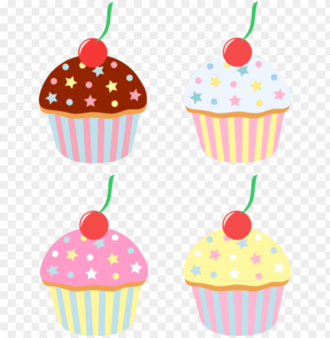 cupcake clipart four frames illustrations images photo - cupcake cartoo Transparent Background PNG Isolated Art