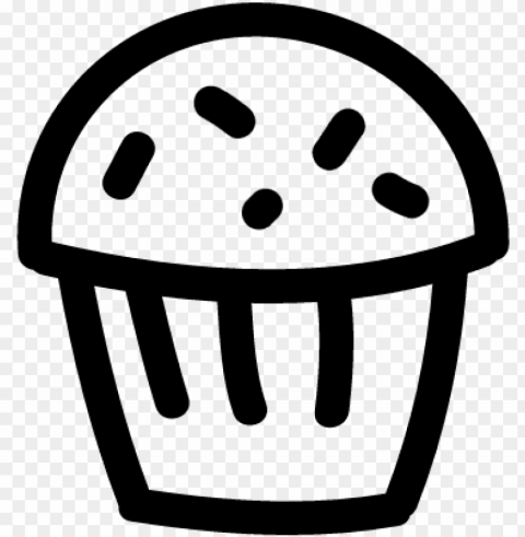 cupcake hand drawn dessert vector - icono postre Isolated Element with Clear Background PNG