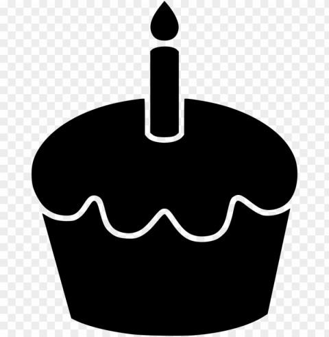 cupcake muffin candle cake party svg icon free - cupcake with candle icons Isolated Item with Transparent PNG Background
