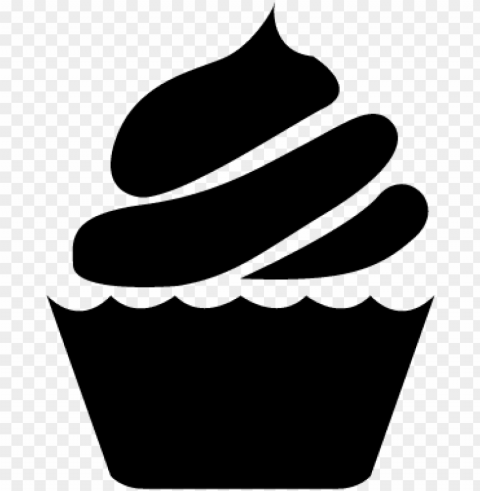 cupcakes vector black and white Transparent PNG Isolated Item with Detail