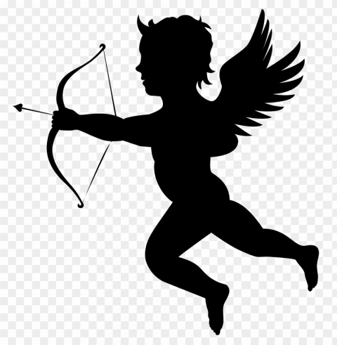 cupid silhouette Transparent Background PNG Isolated Art