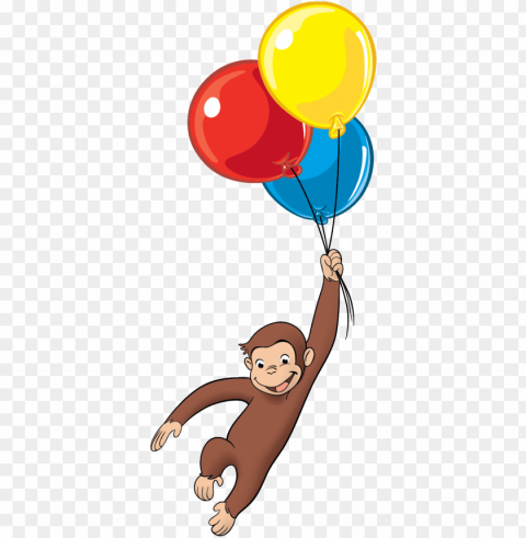 curious george balloons - jorge el curioso con globos Transparent Background Isolated PNG Icon