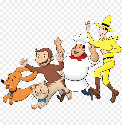 curious george clipart friend banner transparent - curious george all characters PNG graphics for presentations