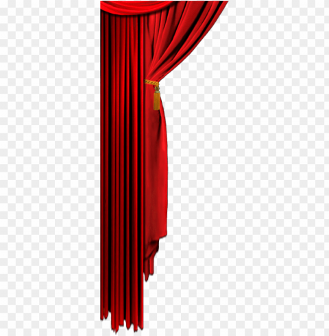 curtains - long red curtains Transparent PNG Illustration with Isolation