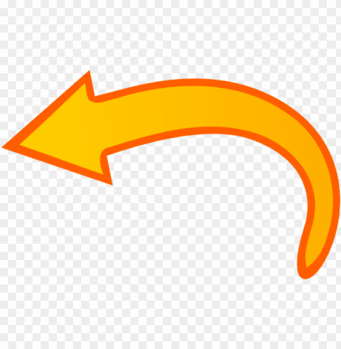 curved arrow pointing left Transparent PNG Isolated Element