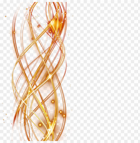 curved lines golden light effect decorated bar PNG for blog use