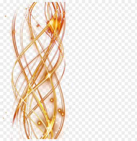 Curved Lines Golden Light Effect Decorated Bar PNG For Blog Use