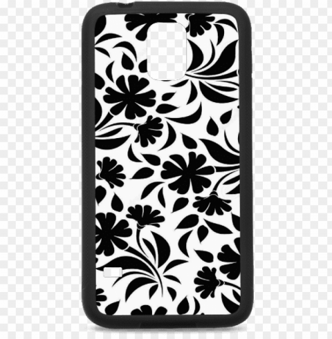 custom flower background vector black and white artsadd - mobile phone case Isolated Subject in HighResolution PNG