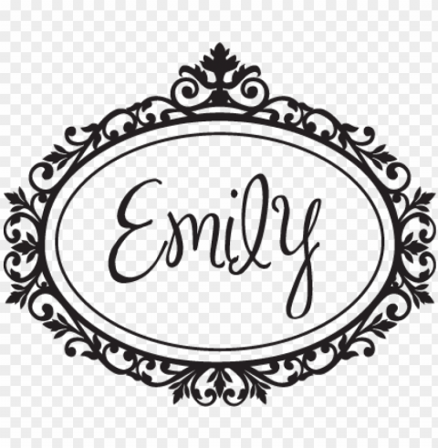 custom name and elegant frame wall decal - black elegant frame PNG transparent images for websites