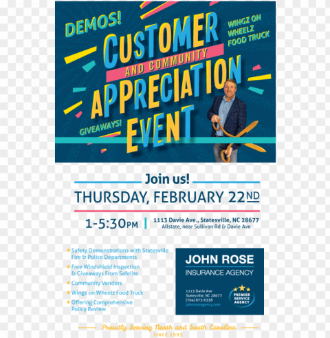 customer appreciation event flyer - poster Transparent Background Isolation in PNG Image