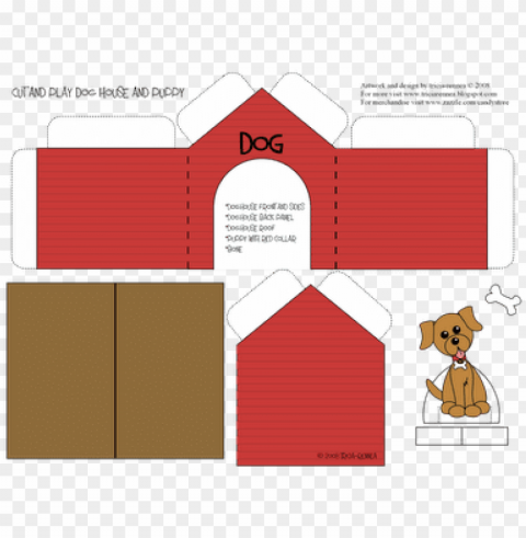 cut and play doghouse - 3d paper dog house PNG images with clear backgrounds