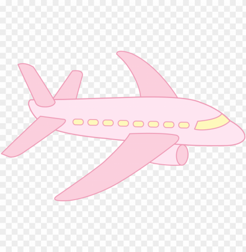 cute airplane - pink airplane clipart Isolated Item in HighQuality Transparent PNG