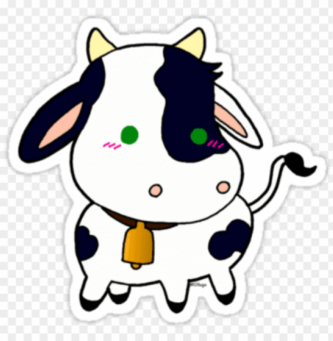 Cute Baby Cow Stickers By Olluga - Vacas Chibi Transparent Art PNG