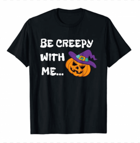 cute be creepy with me halloween t-shirt on amazon - croissant Isolated Character on HighResolution PNG