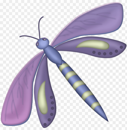 cute cartoon animals purple colors clipart dragonflies - dragonfly Transparent Background PNG Isolated Art