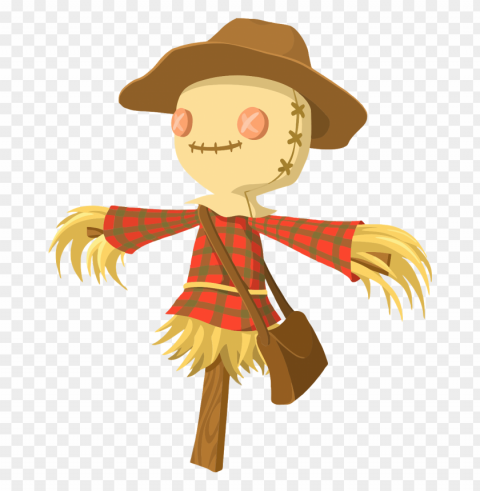 cute cartoon scarecrow Transparent PNG Isolated Subject